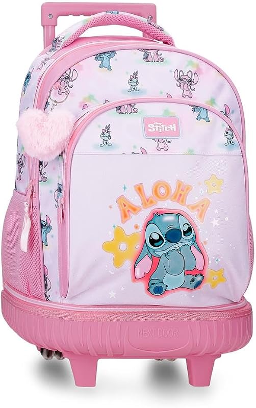 Joumma Disney Stitch You & Me Mochila Compact 2 Ruedas Malva 32x45x21 cm Poliéster