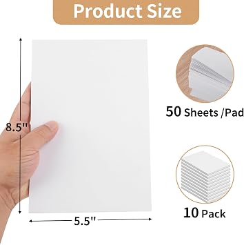 Hoiny 10 Pack Note Pads 5.5x8.5, Blank Memo Scratch Paper, Server Notepad