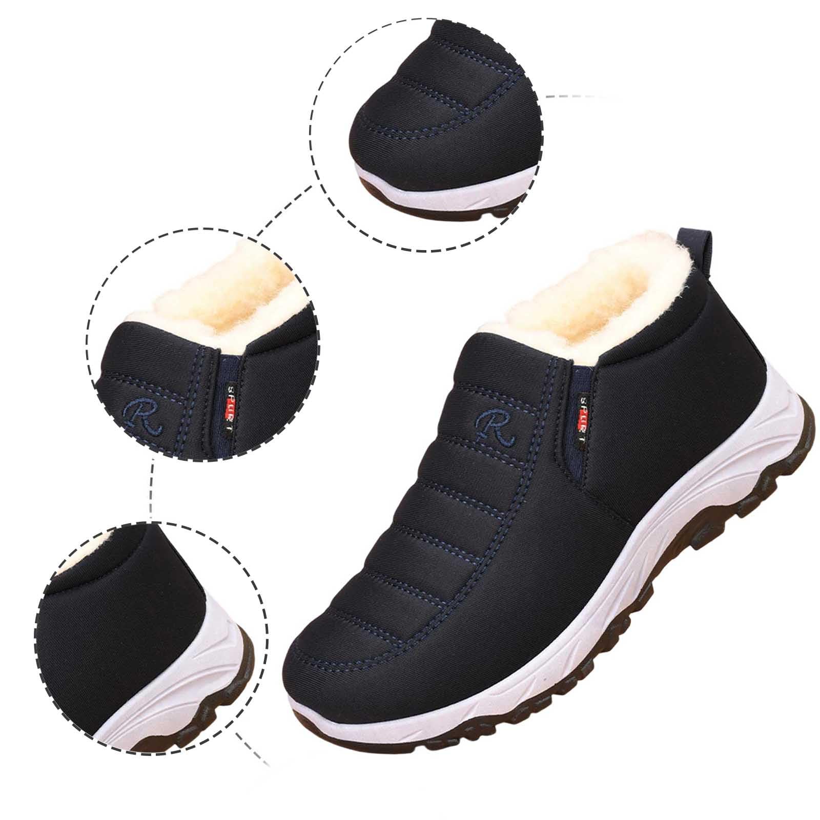 Zapatillas de invierno con forro térmico, suela suave, cómodas, cálidas, informales, para caminar