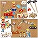Produktbild alles-meine.de GmbH Hammerspiel - 329 Teile Baustelle & Feuerwehr Auto/für Kinder - Klopfspiel Nagelspiel - Hämmerchenspiel - Holz bunt Nagel Hammer - Hämmerchen mit Korkplat.
