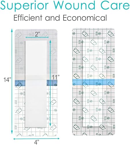 Miniatura 5 de 14 protectores impermeables para heridas de ducha de sección C, 4 x 14 pulgadas, abdominoplastia, incisión, vendaje abdominal, histerectomía,
