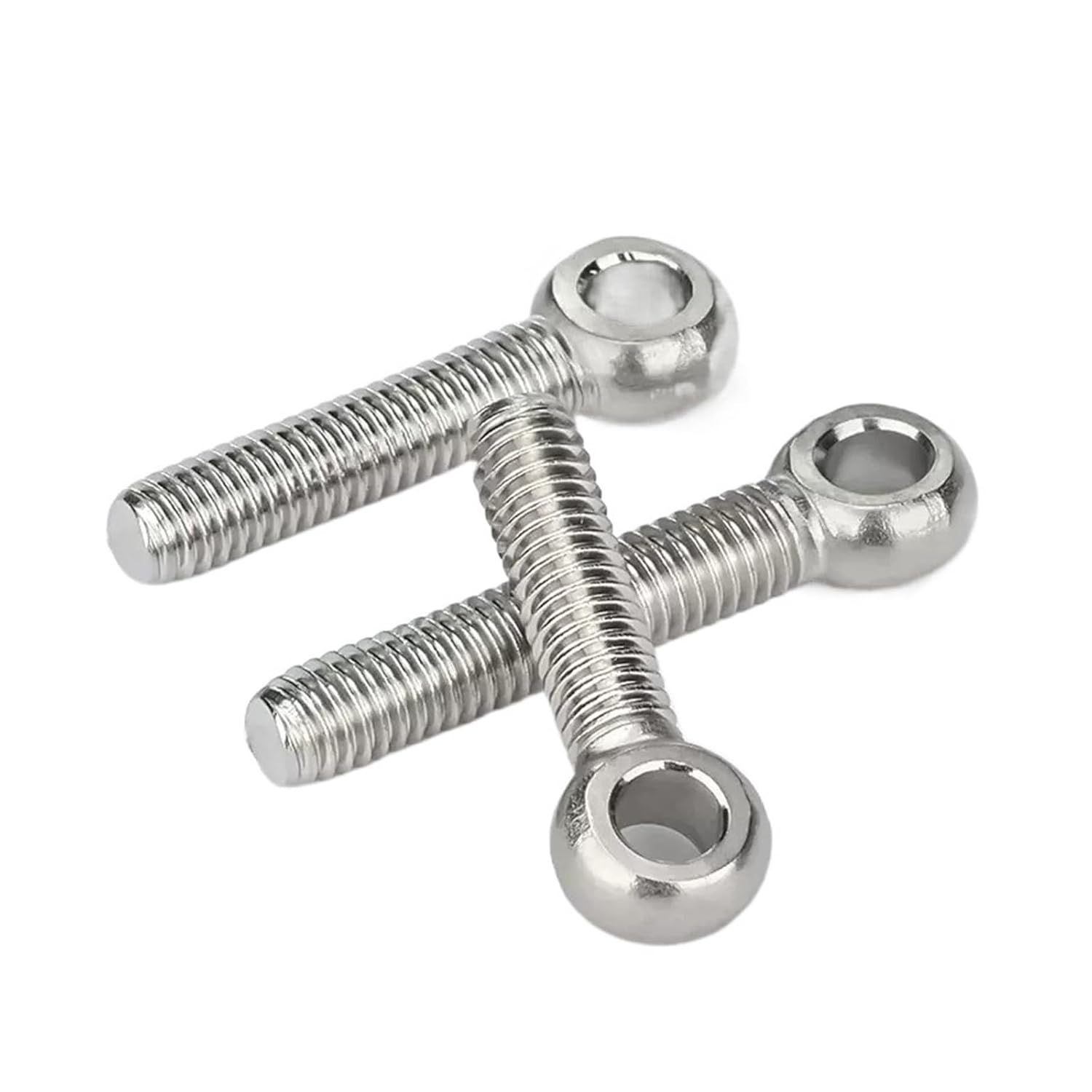 M5 M6 M8 M10 M12 304 Stainless Steel Union Screws Lock up Link Eye Slip Hole Screw Bolt 15 20 45 55 65 70mm (Color : Silver, Size : M12x160mm 2pcs)