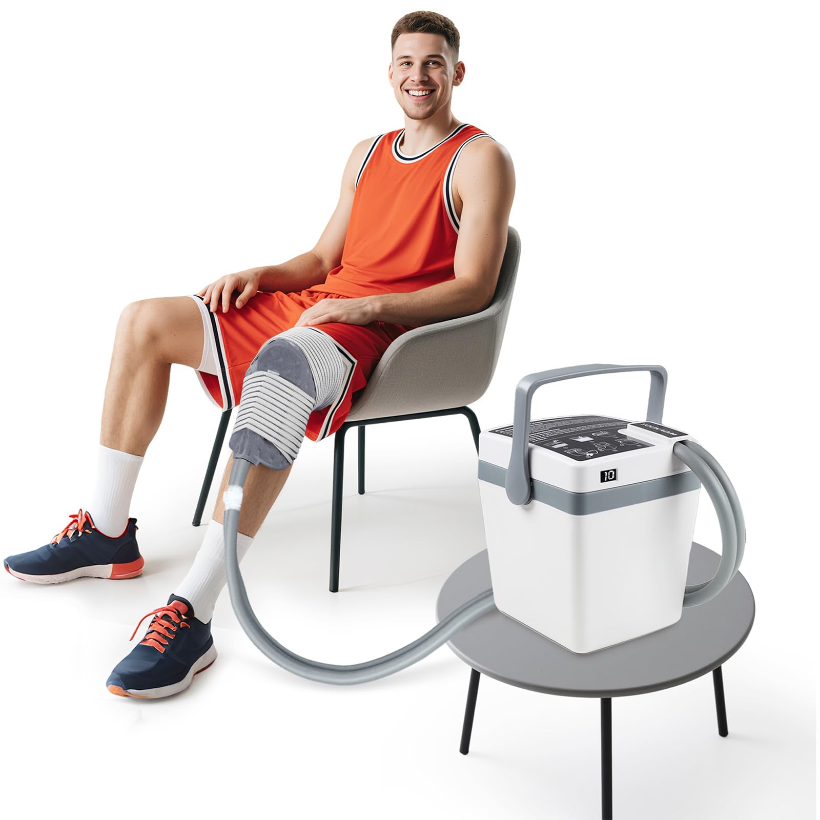 Cold Therapy Machine for Knee & Joint Injuries | Ice Compression System for ACL Surgery Recovery, Swelling Relief | Reusable, Portable Design for Athletes & Seniors