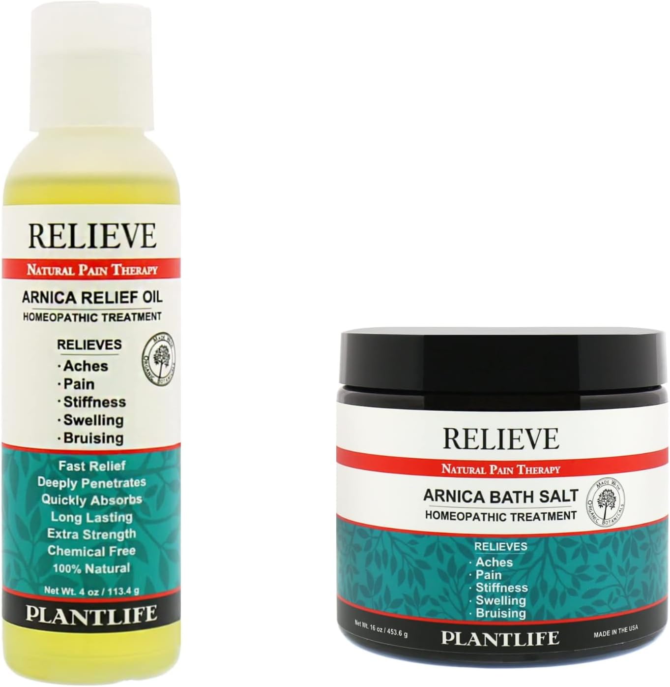 Plantlife Arnica Relieve Oil and Arnica Relieve Bath Salt Works Quickly and