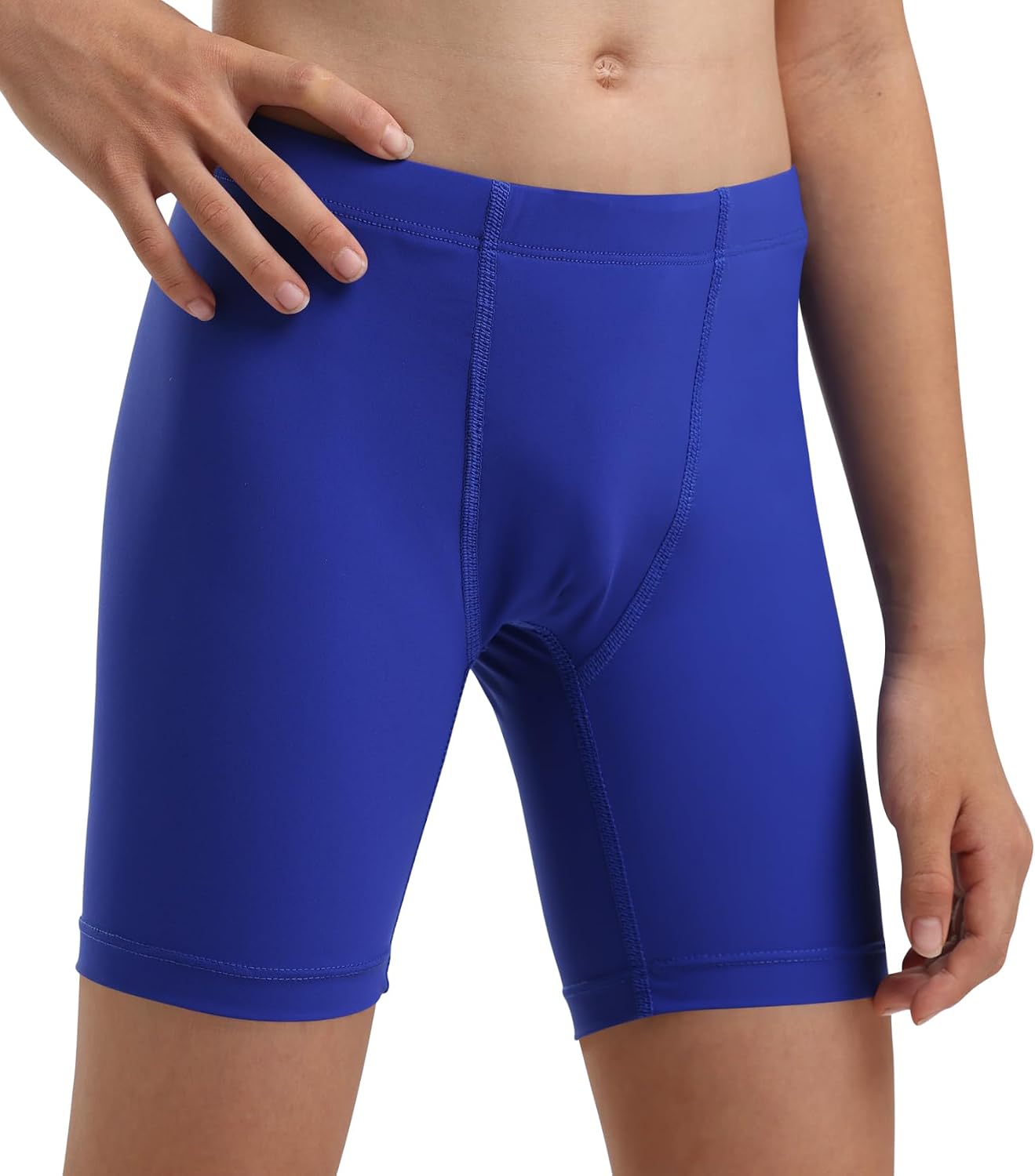 QBK 2T-14Years Toddler Swim Shorts Youth Competitive Boyshort Swimsuit UPF 50+ Quick Dry Rash Guard Swimming Shorts