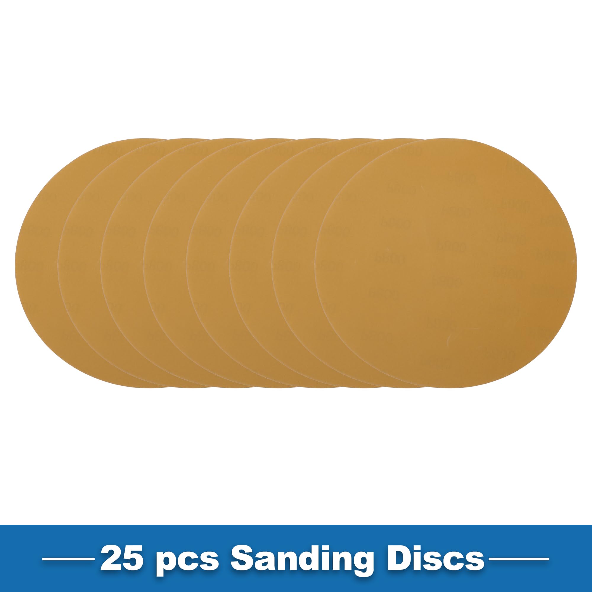 A ABSOPRO Sanding Discs 9 Inch 800 Grit Round Hook and Loop Sandpaper Kraft Paper Yellow 25 Pcs, 225mm/9" - Image 3