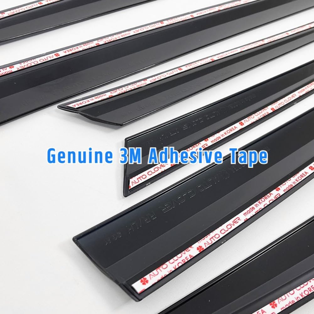 AUTOCLOVER Tape-On Rain Guards Window Visors 6 Pcs Set for Hyundai Sonata 2015 2016 2017 2018 2019 / Window Deflectors, Out-Channel Vent Shades (Smoked 2015-2019)