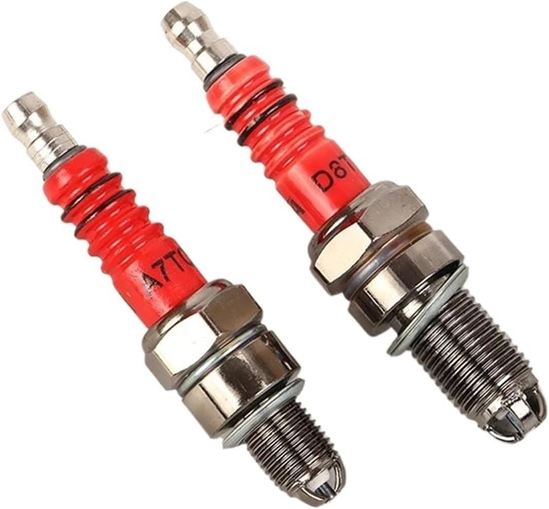 Racing 3 Electrode Spark Plug A7TC D8TC Compatible with GY6 50CC 110CC 125CC 150CC Scooter Dirt Bike Go Kart Motorcycle Accessories(2pcs)
