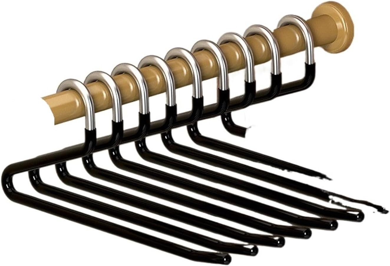 5/10PCS Stainless Steel Pants Hanger Non-Slip Rack Household Non-Trace Hanging Clip(Black,10Pcs)