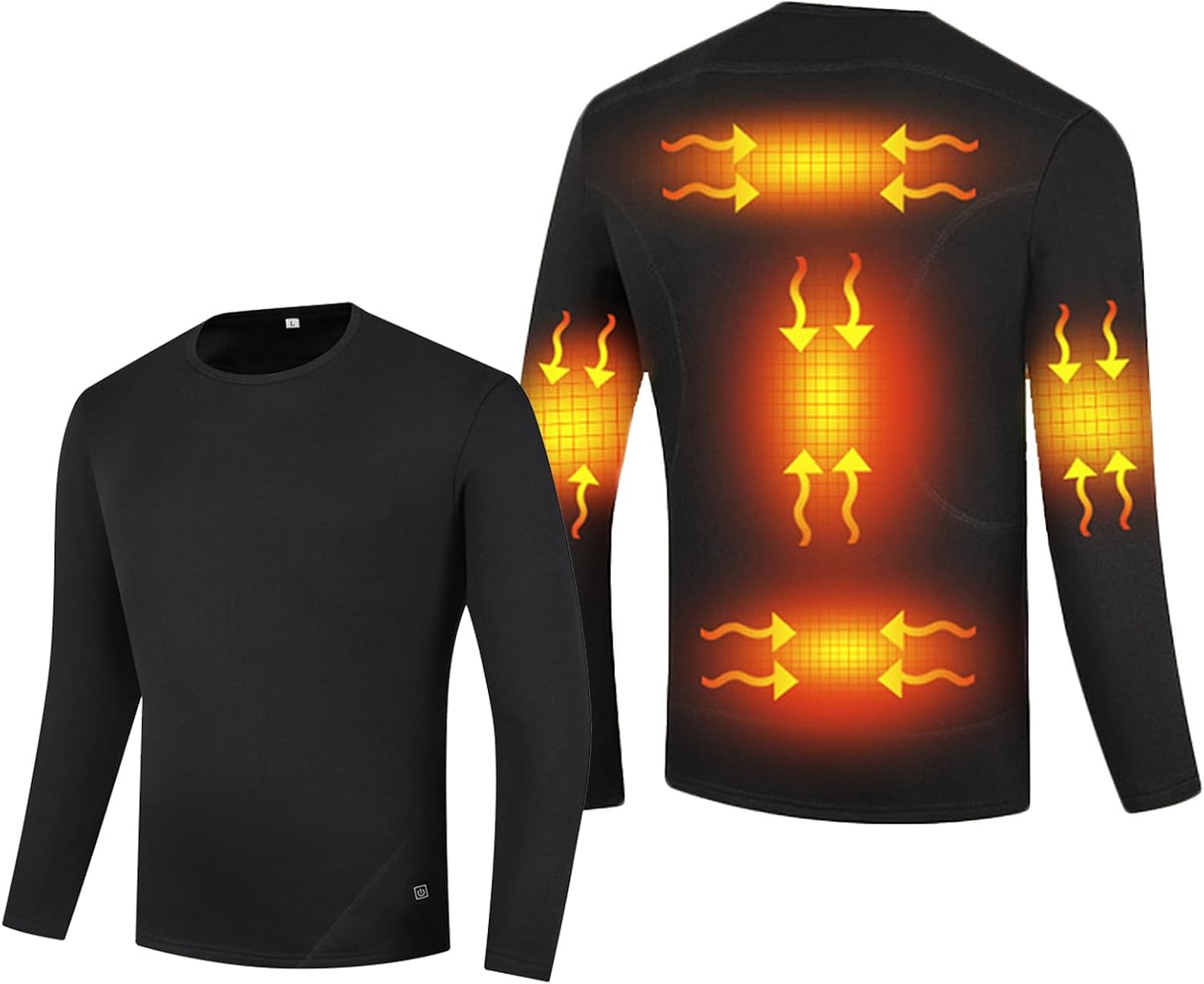 Thermal Underwear Top for Men Electric Heated Underwear Shirt Fleece Lined for Outdoor Cold Weather