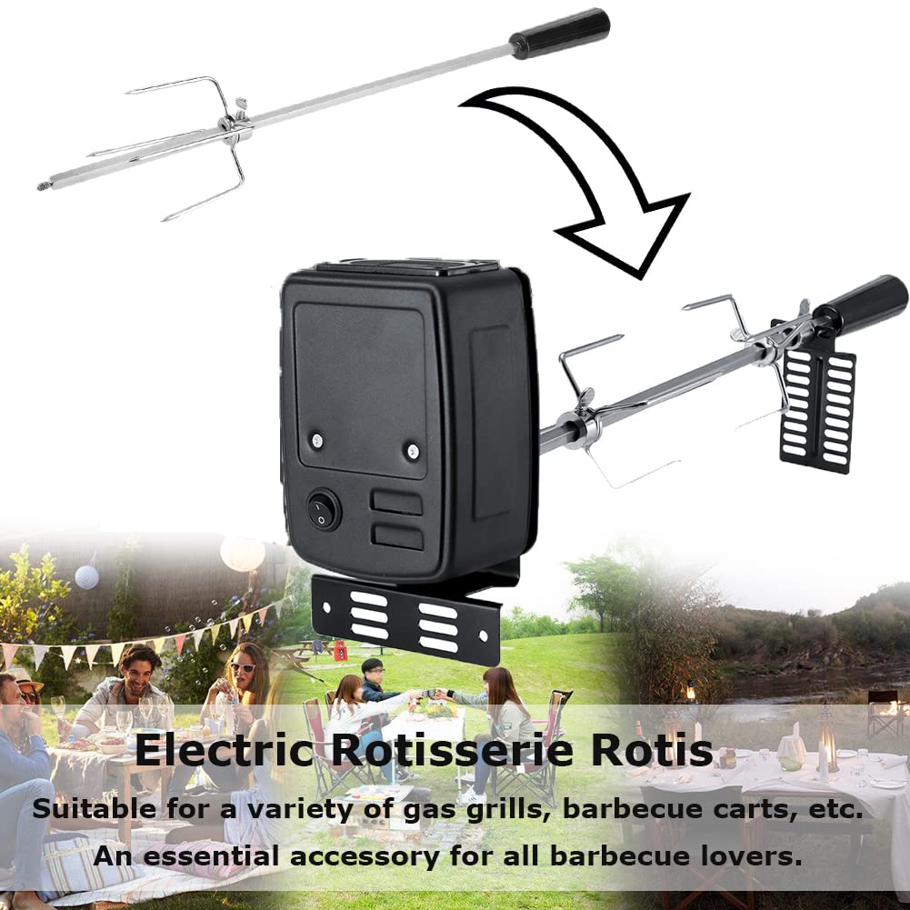 Produktbild von TkkMivcOC Universal-Grillspieß-Set – Elektrischer Drehspieß Aus Edelstahl, 106 Cm, Für Gas- & Holzkohlegrills, 7 Kg Traglast, 360° Rotation, Motor 2–3 U/min