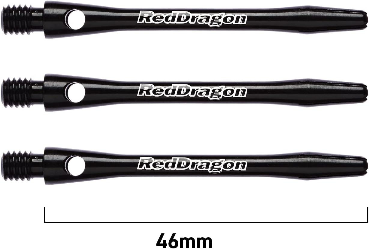 RED DRAGON Aluminum Dart Shafts - Laser-Etched Replacement Stems for Durable Flight Support & Balanced Throw Control - 12 Shafts (4 Sets)
