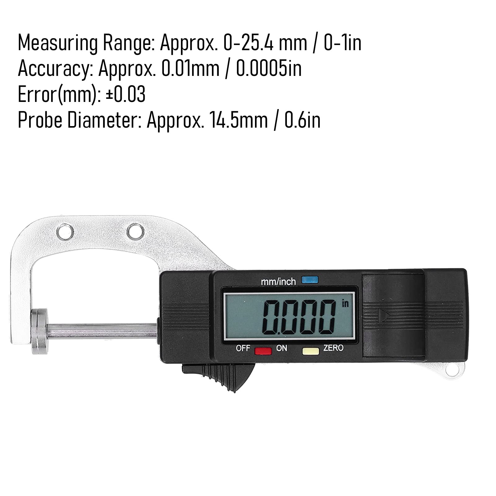 Medidor De Espesor, Medidor De Espesor De Cuero, Herramienta De Medición De Calibrador, Medidor De Espesor Digital, Herramienta Manual De Medición Horizontal, Precisión De 0,01 Mm Para Joyería De 0 A