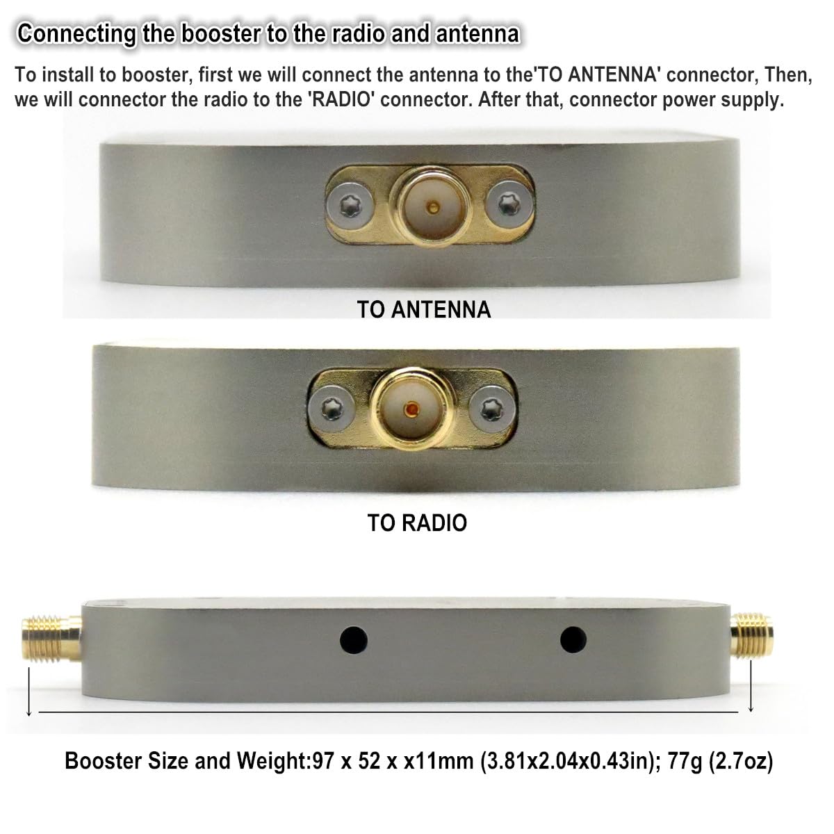eSunRC 2.4G y 5.8G IEEE 802.11/a/n/b/g Banda Dual 2000mW 33dBm UAV WiFi Amplificador de señal WiFi Antena