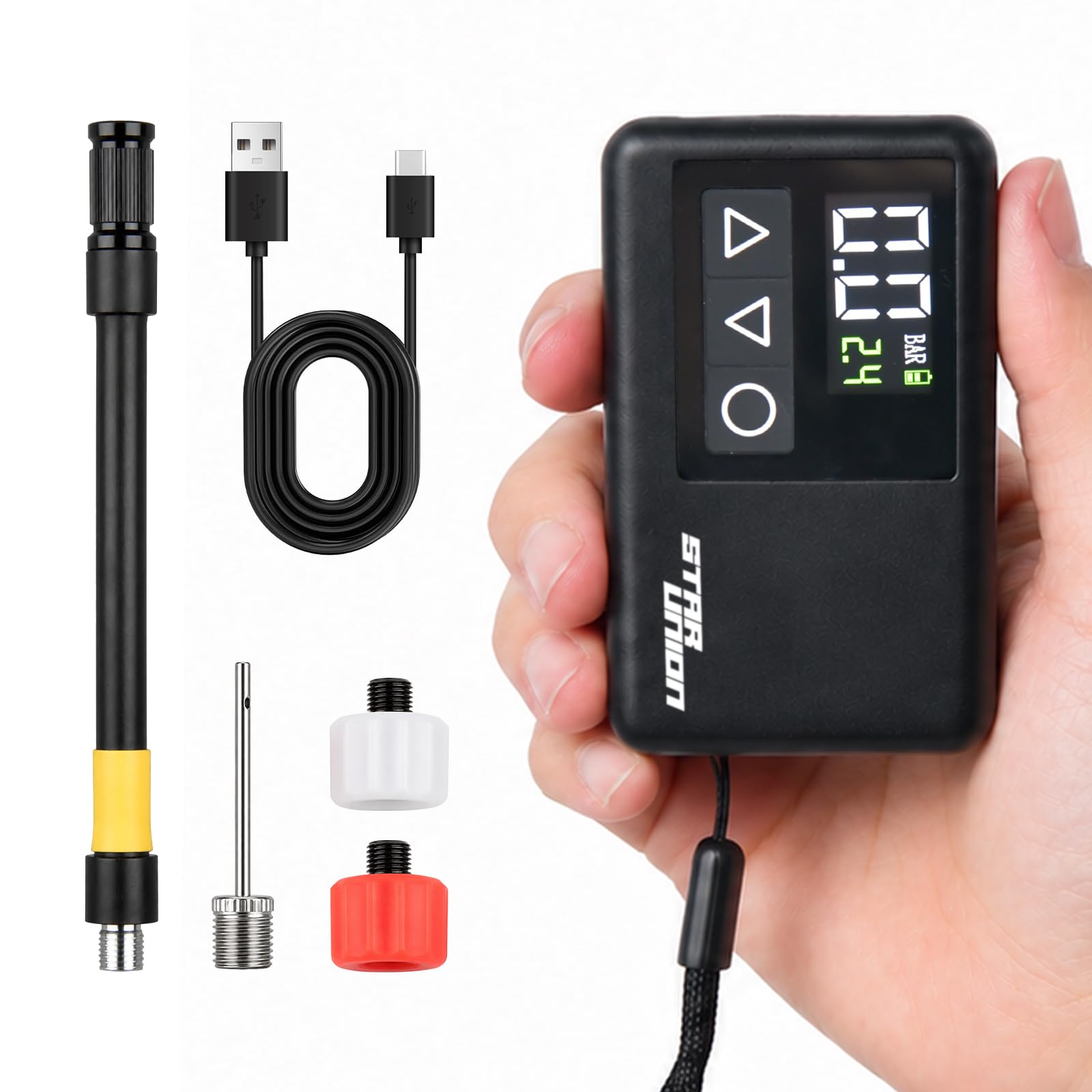 Mini Electric Bike Pump, 120PSI Portable Bicycle Tire Inflator with Pressure Gauge & Auto…