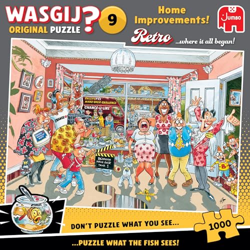 Wasgij Retro Original 9, Home Improvements – Puzzle Unique de 1000 pièces pour Adultes – Casse-tête coloré, Puzzle, Stimulant et Casse-tête pour Adultes – Puzzle 100% recyclé de 1 000 pièces – Jumbo