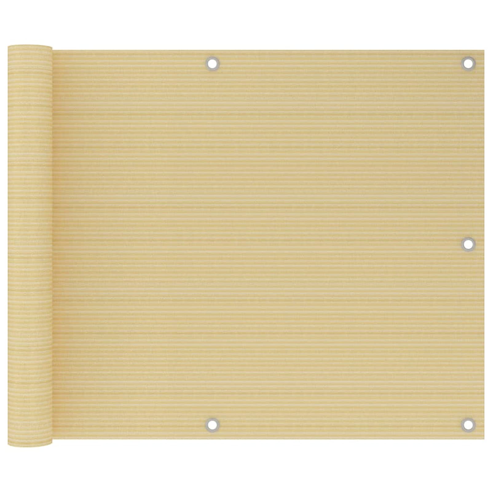 Tidyard Recinzione Copertura, Frangivista Giardino, Telo Oscurante Giardino, Copri Ringhiera Balcone, HDPE,Protezione UV dal Vento per Balcone, Giardino, Piscina,75 x 500 cm,Colore Beige