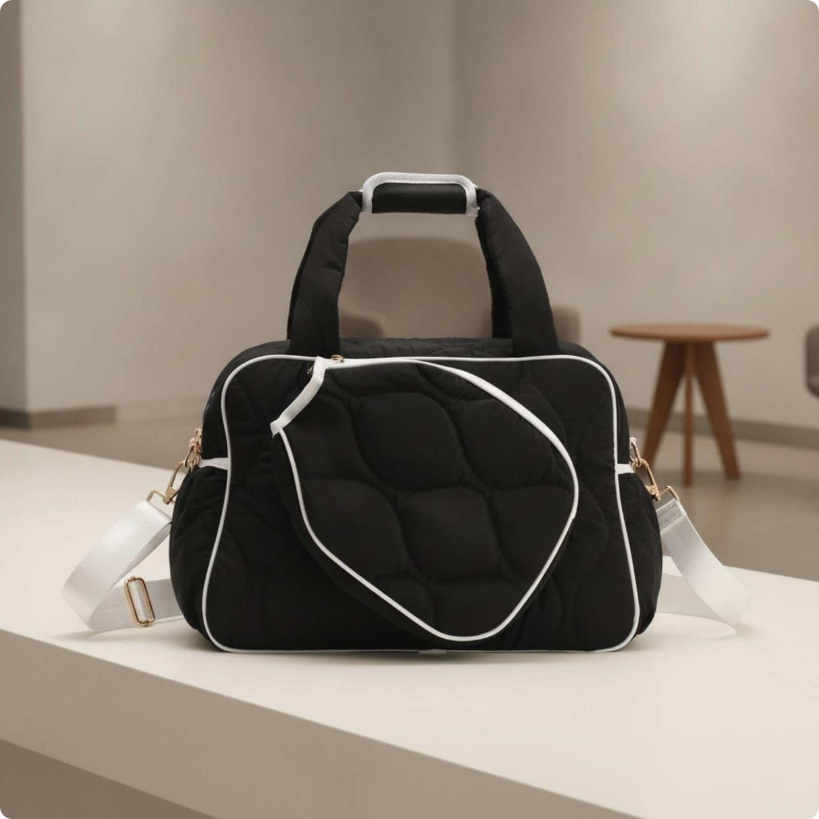Borsa da Tennis Impermeabile Borsone | Trapuntata, Resistente All'acqua, Borsa con Ampio Scomparto, per Allenamento