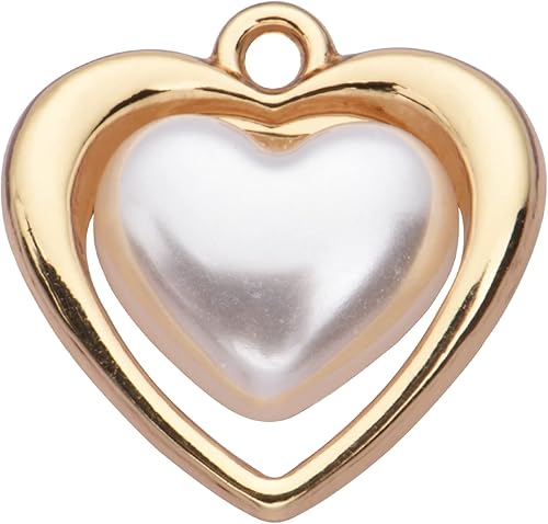 Zicdije Paquete de 20 dijes de perlas de corazón chapados en oro, irregulares en forma de corazón 3D para hacer joyas personalizadas, Diamante de