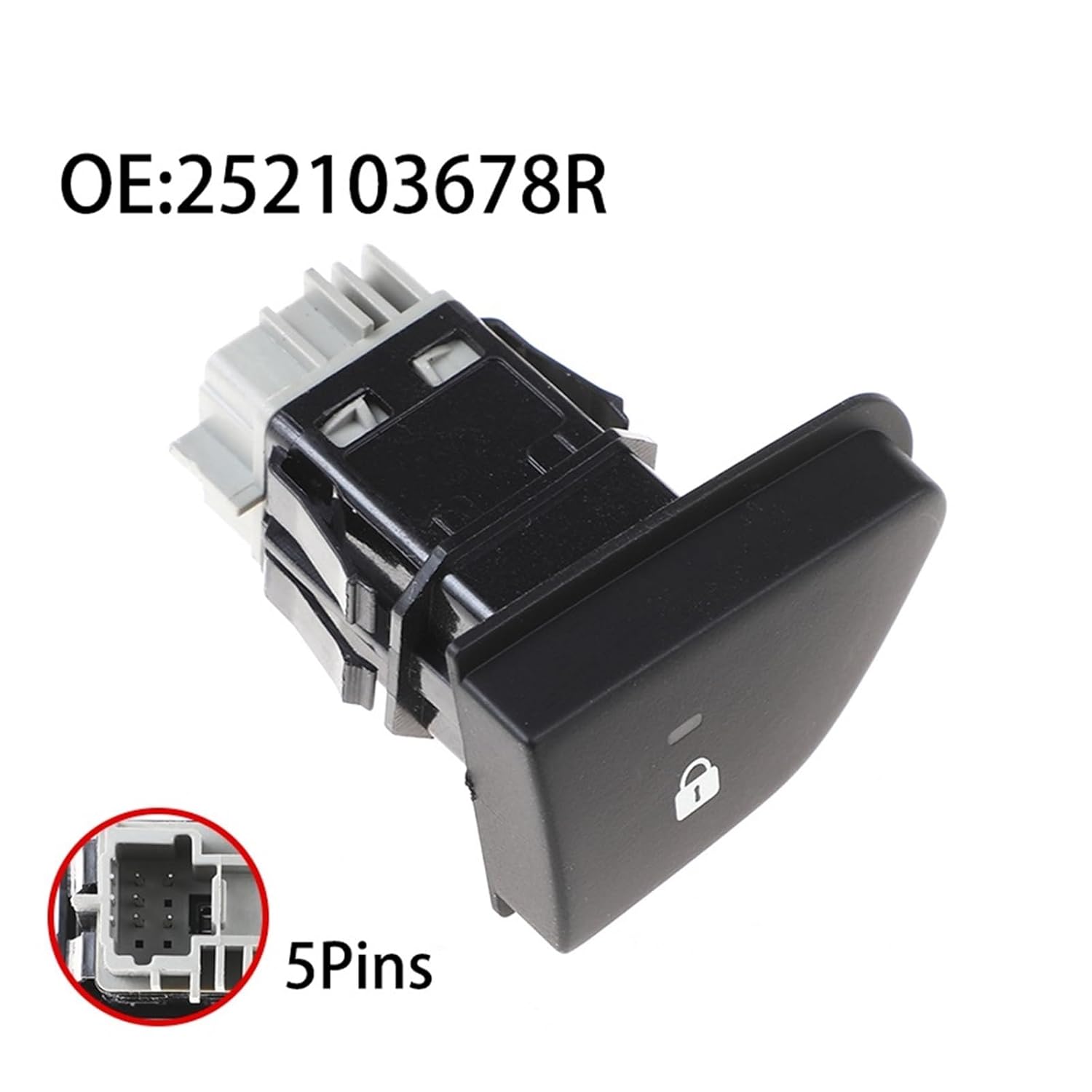 252103678R 25210-3678R Car Central Door Lock Switch Button Compatible with Renault Clio MK4 Captur Dacia Duster Zoe 2010-2017