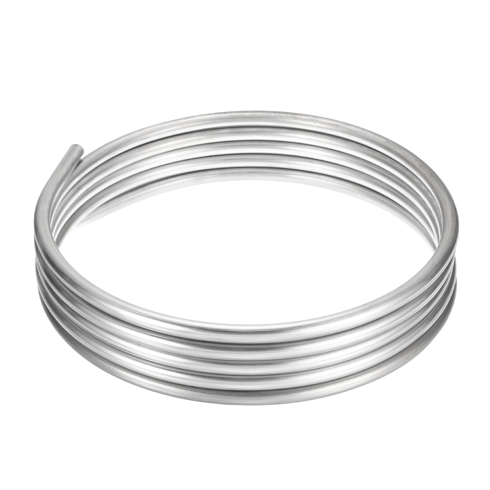 sourcing map Bobina per tubi in acciaio inossidabile, spessore della parete 1/16" OD x 4,8 m tubo industriale in acciaio inossidabile 304, tubo metallico rotondo saldato flessibile, tono argento