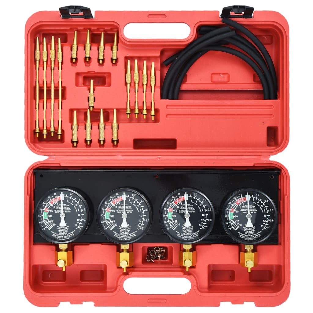 Kit de sincronización de carburador para sincronizar hasta 4 carburadores con control de atenuación y calibración, juego de herramientas de material duradero moldeado por soplado