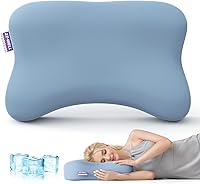 Vista 1 de Almohada refrescante para dormir de lado, almohada cervical patentada para dormir, almohada ergonómica curvada de espuma viscoelástica para dormir