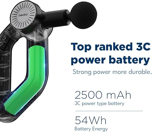 Miniatura 6 de Pistola de masaje de mano para aliviar los tejidos profundos con estuche portátil incluido masajeador inalámbrico con batería con múltiples cabezas