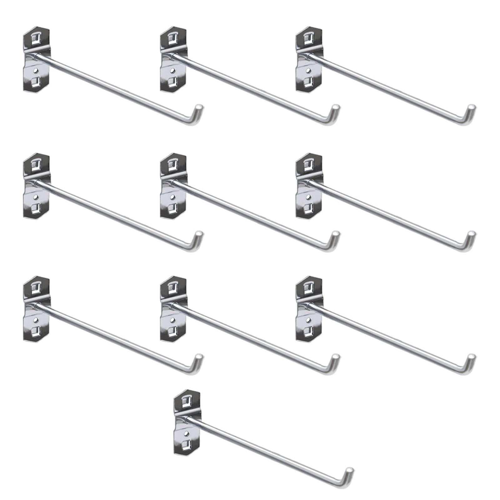 10PCS Supermarket Shelf Rack Hook, Heavy Duty Square Hole Plate Hook, Metal Display Shelf Hook for Supermarket Garage Retail (200mm)