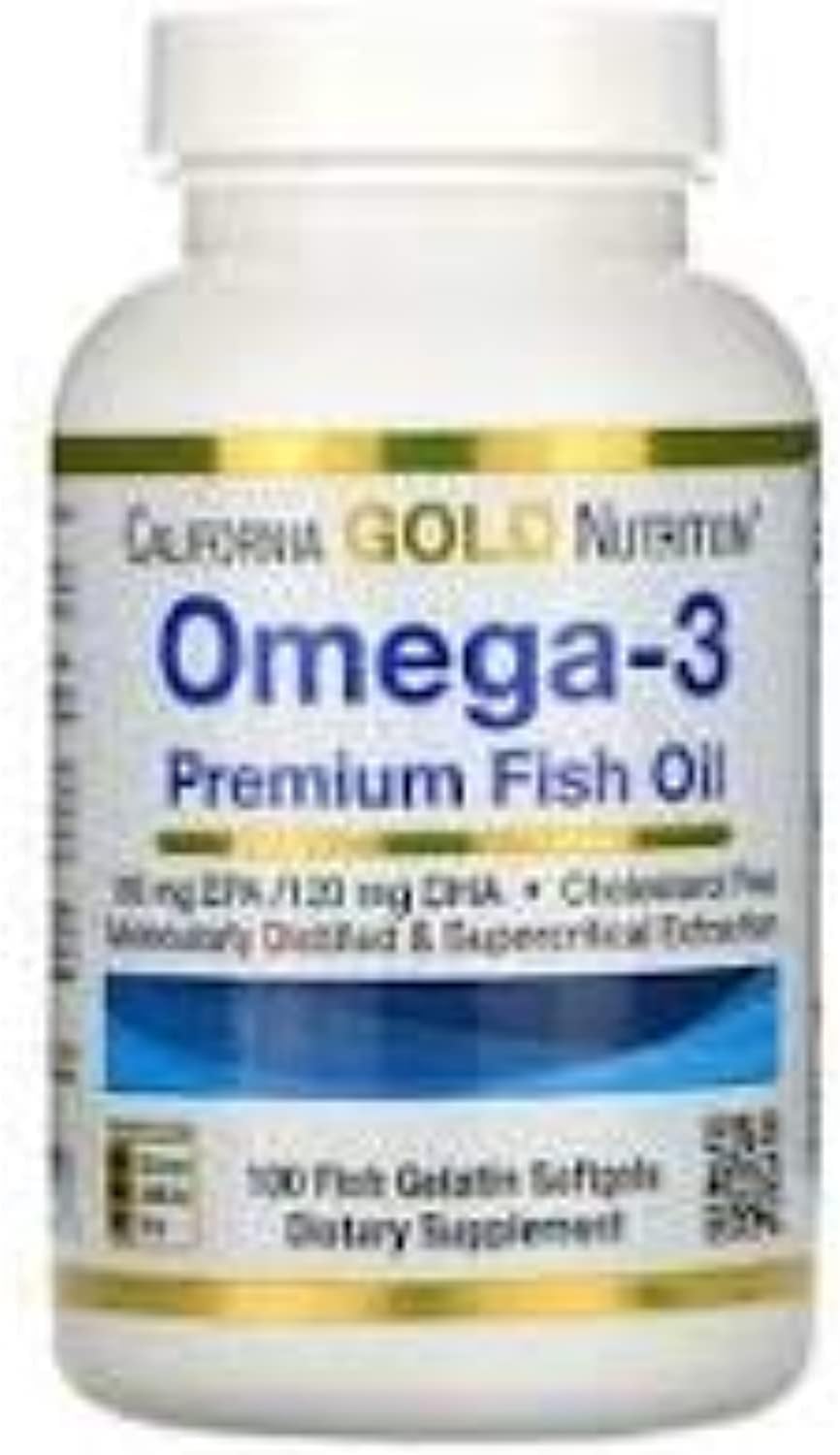 Omega-3, Premium Fish Oil, 100 Fish Gelatin Softgels