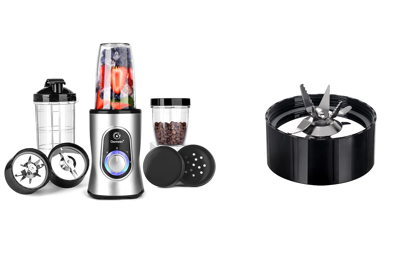 Personal Bullet Blender for Shakes and Smoothies, Genteen 650W Smoothie Blender & Single Serve Blender for Protein Shakes...
