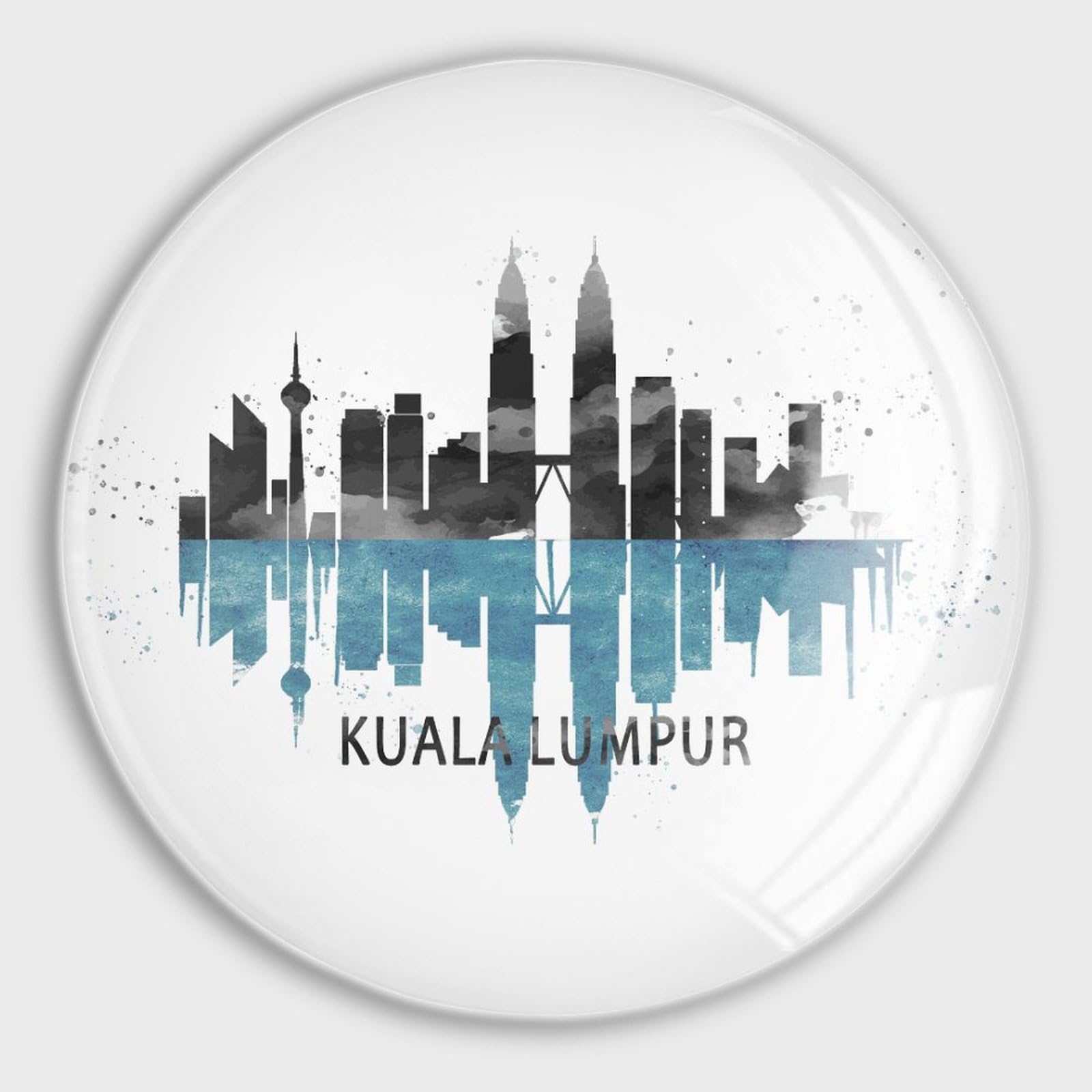 Aimants de prestige en verre ville de Kuala Lumpur pour tableau