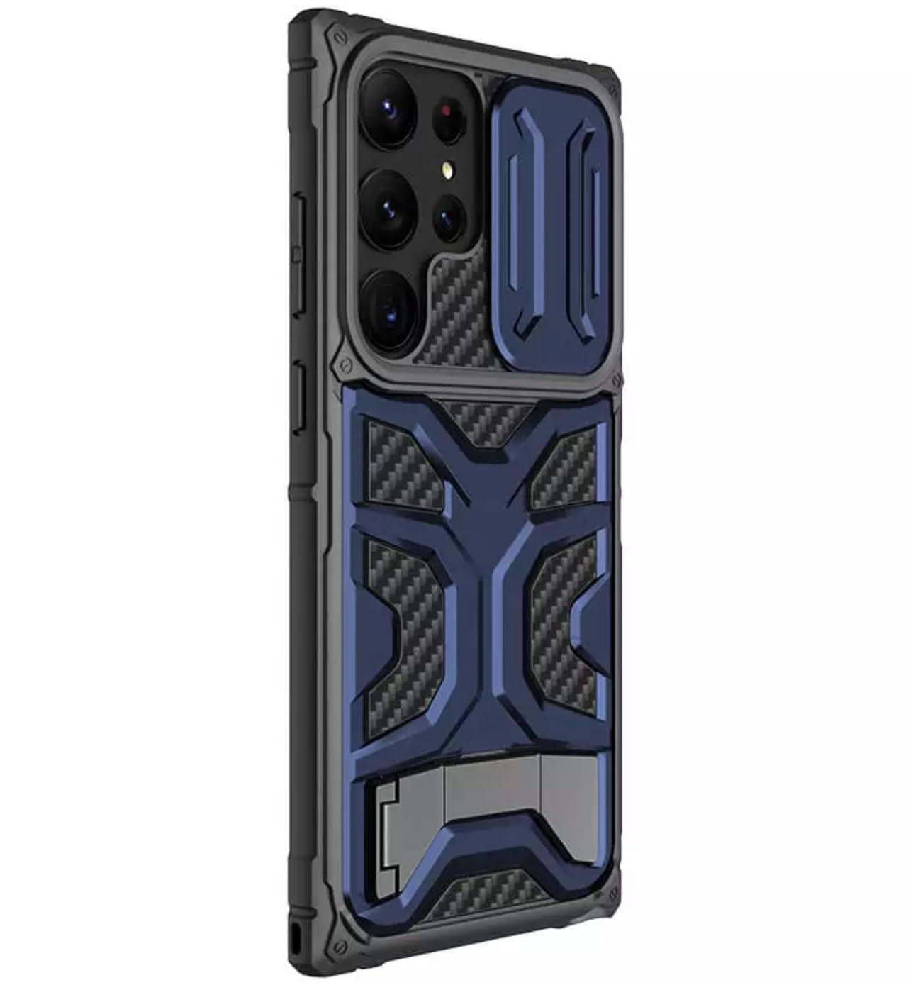 Telson Nill KIN Cover CASE Adventurer Compatible with Samsung Galaxy S23 Ultra Blue Color Samsung Camera Slider with Stand