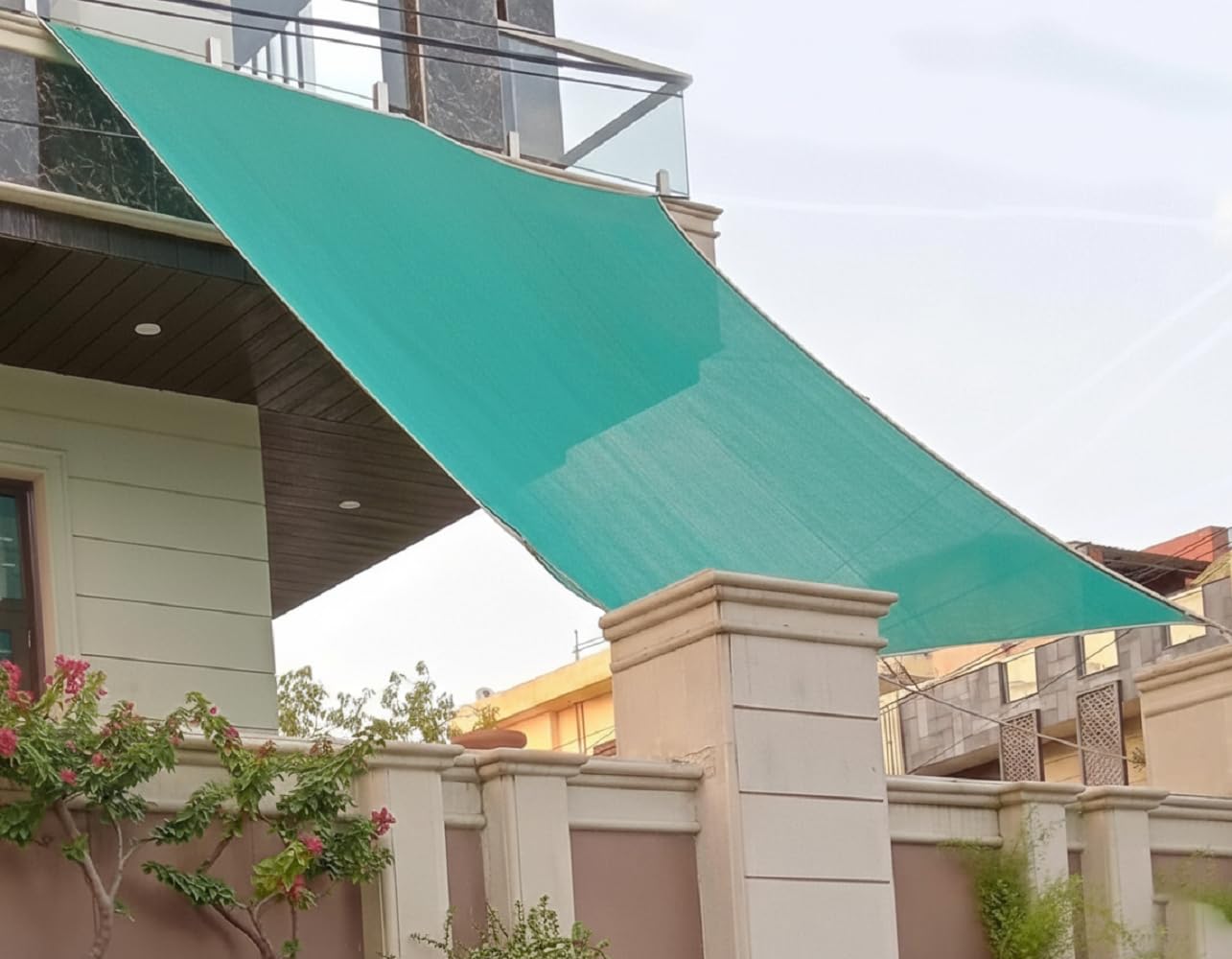 Bindian High Density Multipurpose Green Shade Net, Square Sun Shade Sail Canopy for Balcony, Garden, Patio, Swimming Pool, 75% UV Protection (75% 10x7 Niwar)-image-35