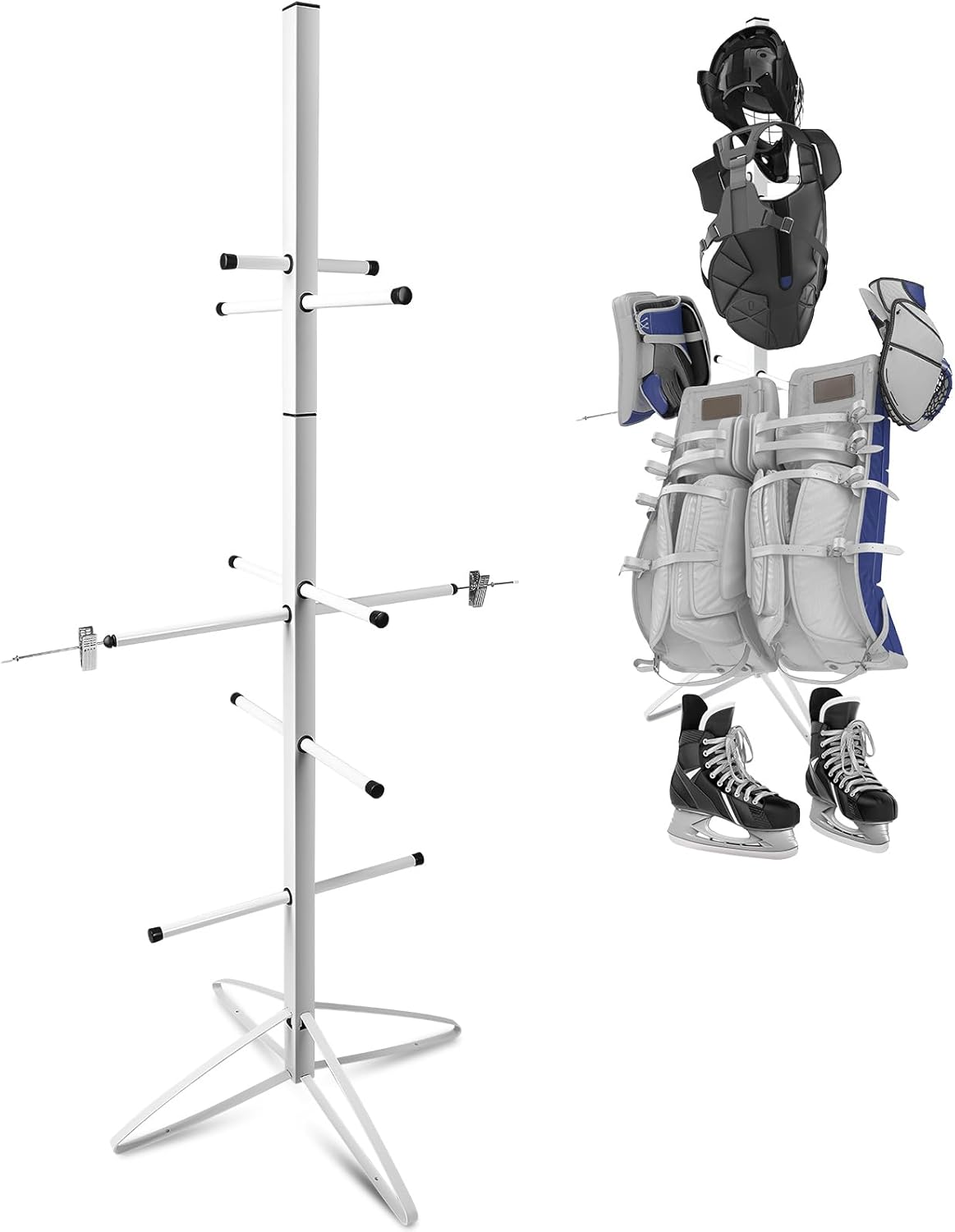 Hockey Equipment Dryer Rack Metal Hockey Equipment Gear Hockey Equipment Dryer Gear Holder Sports Tree Dryer Stand Deluxe Model Gear Drying Rack for Boys Hockey Football Lacrosse 55 x 21 Inch
