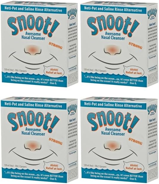 Snoot! Spray Nasal Irrigation Kit Strong Formula - Drug-Free Nasal Cleaner - Nasal Rinse Kit - 12 oz Total (3 Pack)