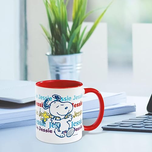 Miniatura 8 de Peanuts Snoopy Name - Taza de café personalizada con mango negro, taza de café de 11 onzas
