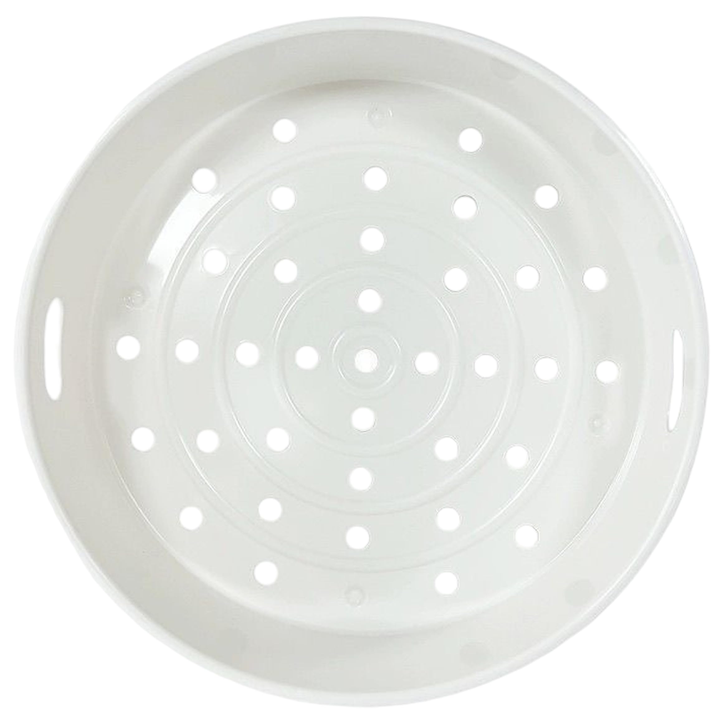 Wilafury Steam Basket, Food-Grade Plastic Steaming Rack with Handle and Draining Holes for 3L Rice Cookers, Steam Tray Insert for Pots, White, Size S