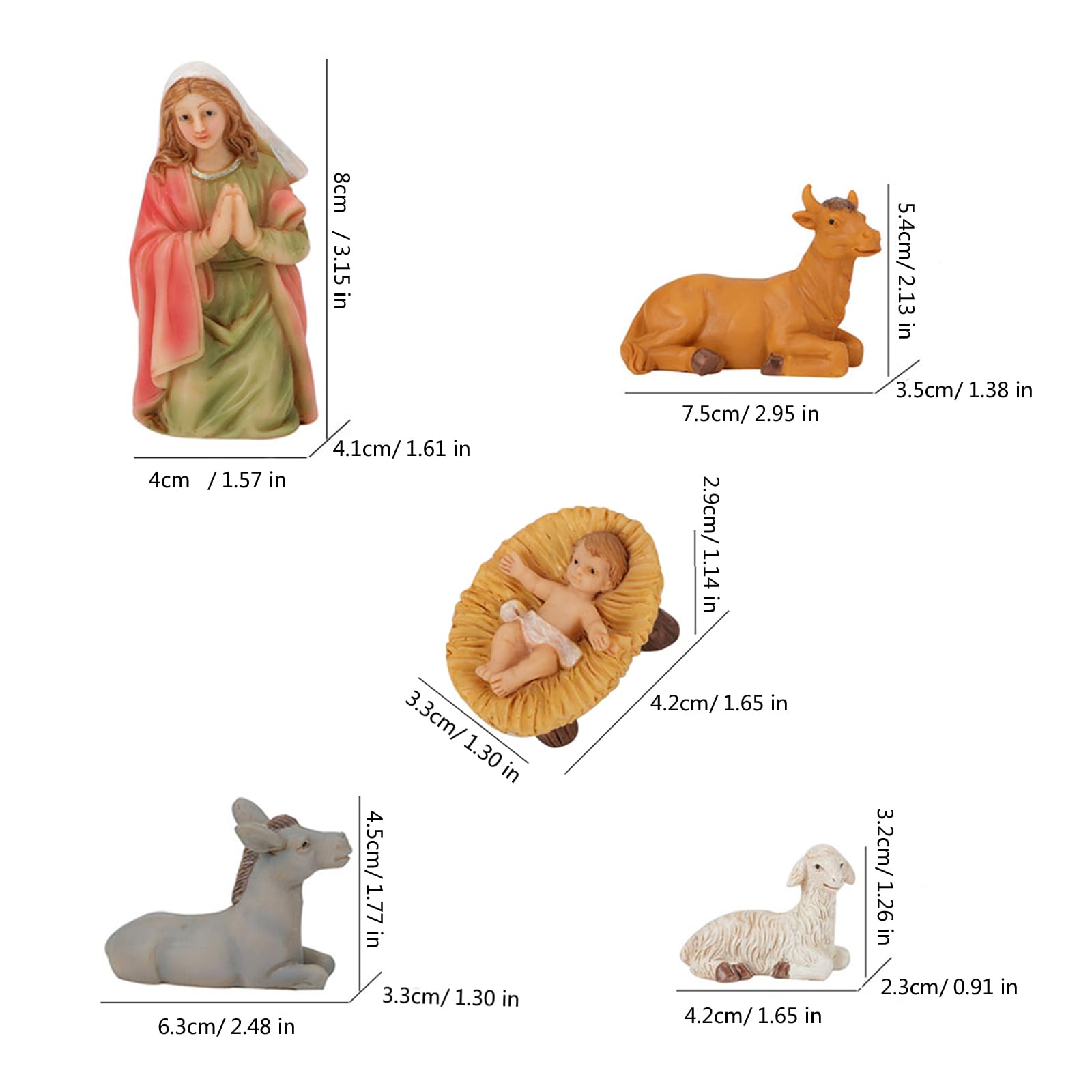Natività Figurine Sacra Famiglia Figura Con Asino Presepe Figura Ornamento Da Tavolo Decorazione Religiosa Natale Decori Sacra Famiglia Resine Figurine Statua Con Stalla