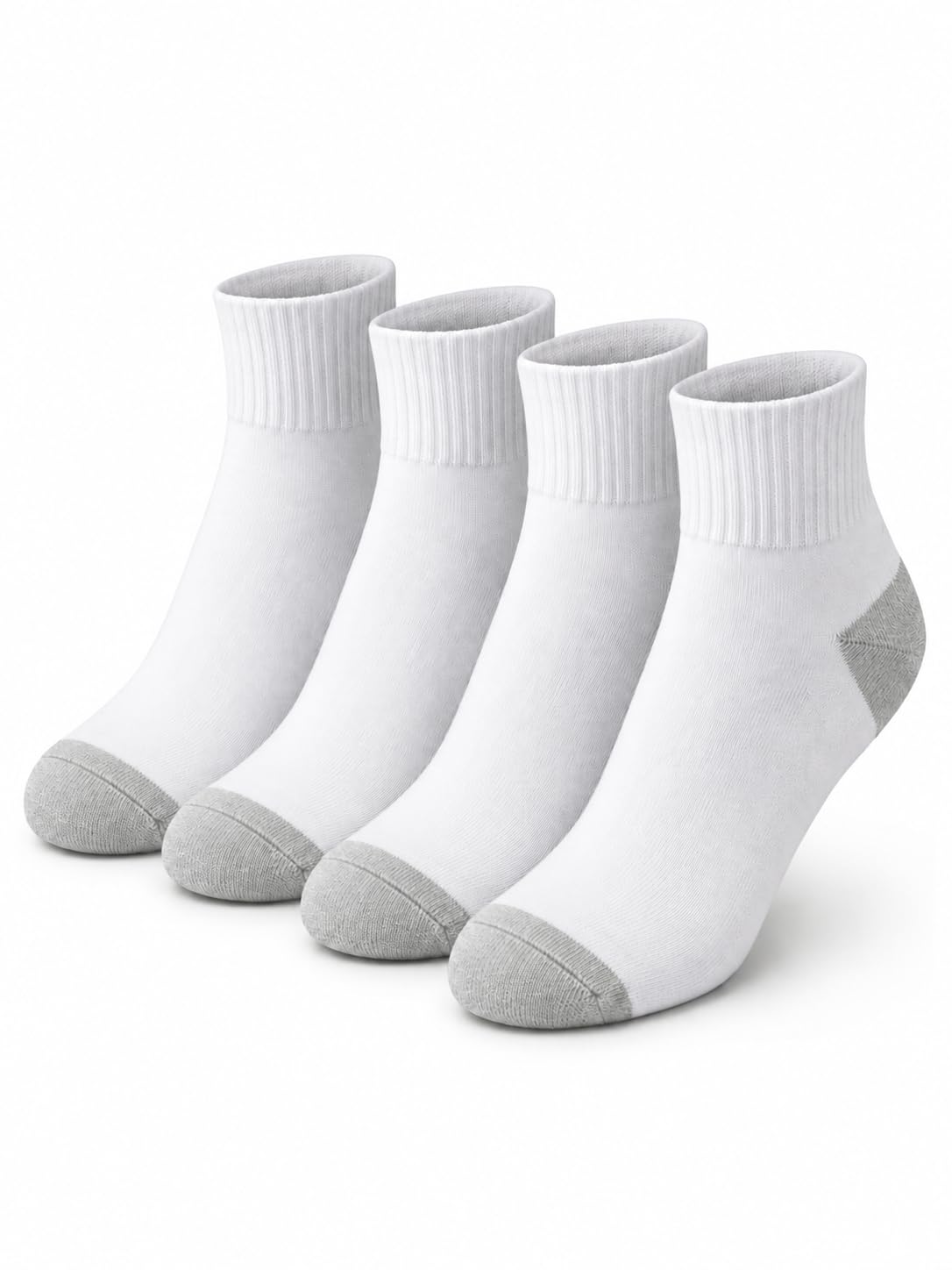 Pack of 4 Men's Ankle Length White Cotton Socks | Soft Sports & Gym Socks-image-0