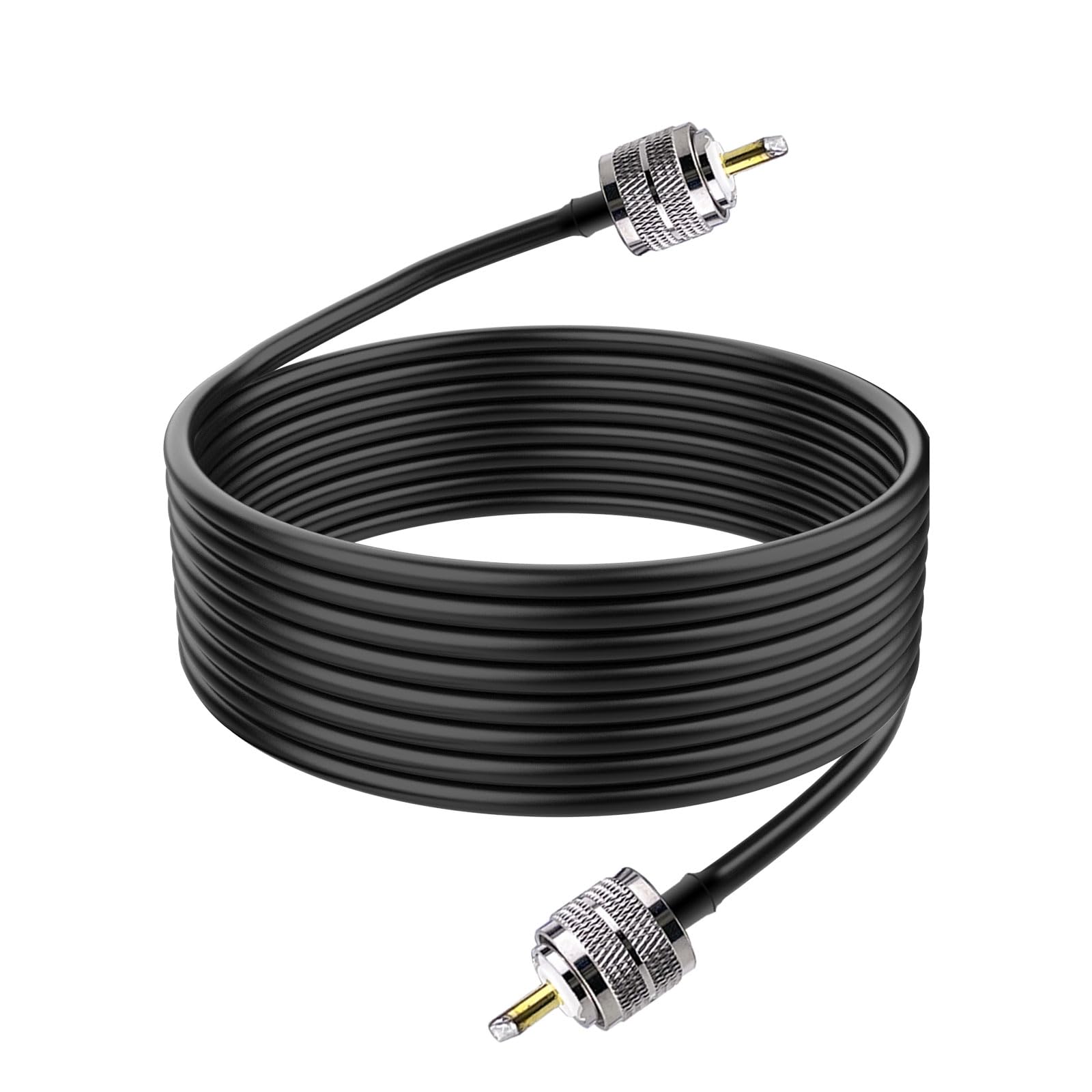 RG8x Coaxial Cable 16.4ft, CB Coax Cable 50 Ohm, UHF PL259 Male to Male Coax Connector for HAM Radio Antenna Analyzer Dummy Load, SWR Meter