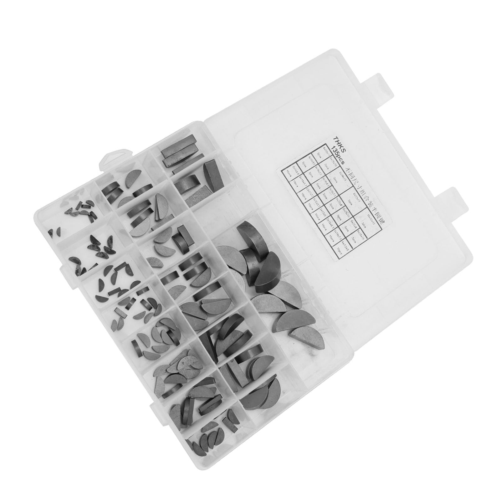 scheibenfeder,Scheibenfeder,Woodruff Key,Metrische Woodruff Keys,Woodruff Keys 135 Stück Woodruff Key Schwungrad Riemenscheibe Kurbel Way Key Sortiment Kit Für Mehrere Zwecke