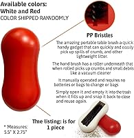 Vista 2 de Barredora de migas de mesa, 1 paquete blanco o rojo de 5.5 x 2.75 pulgadas, cepillo de limpieza reutilizable, barredora de migas de mano