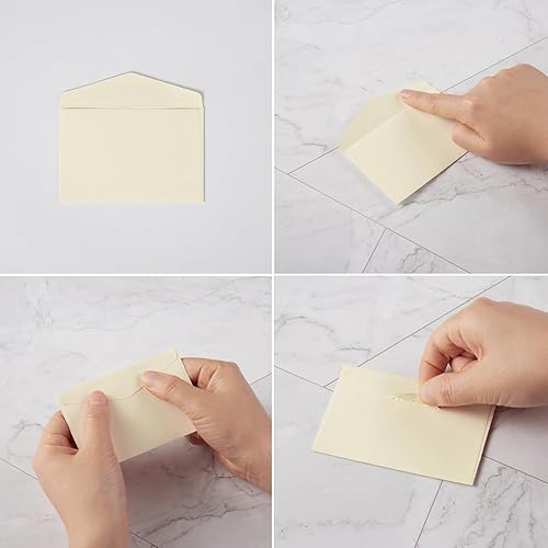 Miniatura 10 de Paquete de 120 mini sobres pequeños autoadhesivos de papel kraft con bolsillos pequeños para tarjetas de visita, Navidad, vacaciones, tarjetas de