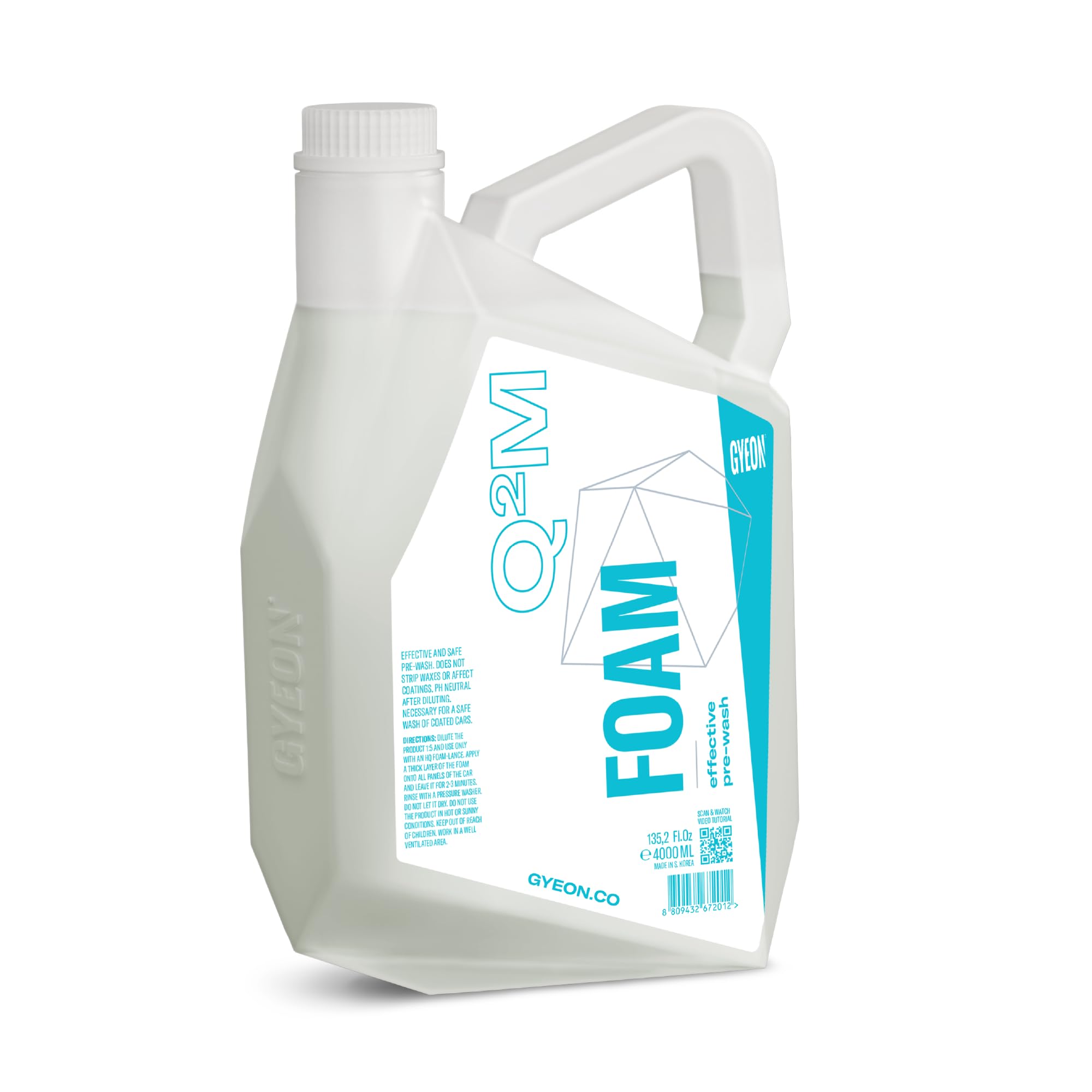Q²M Foam - Premium Snow Foam Car Shampoo - Car Pre Wash - Safe For Coated & Uncoated - Highly Concentrated Cleaner & pH Neutral Washing Kit Product - 4000ml