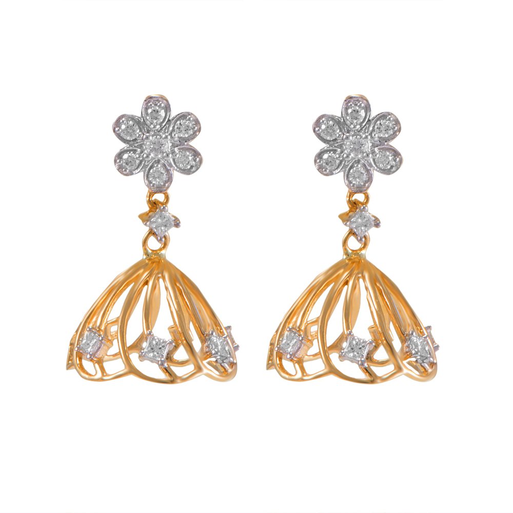 joyalukkas Sarang Jhumka 18k Yellow Gold Earrings-picture-19