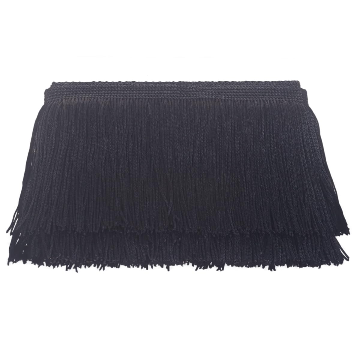 AMZTKDIY Sewing Fringe Trim Fringes 5 Yards for Clothing Accessories DIY Craft Latin Wedding Dress Lamp Shade Decoration (4 Inch Black)