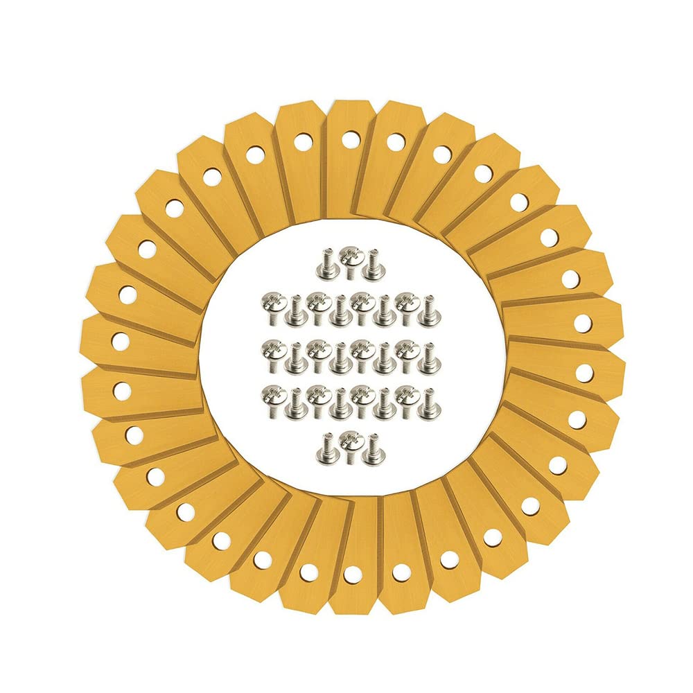 60x Titanium Blade Replacement Blade for Robotic Lawnmower Blade Replacement Blade Mower Robot Replacement Parts Accessories Lawn Robot Replacement Blades