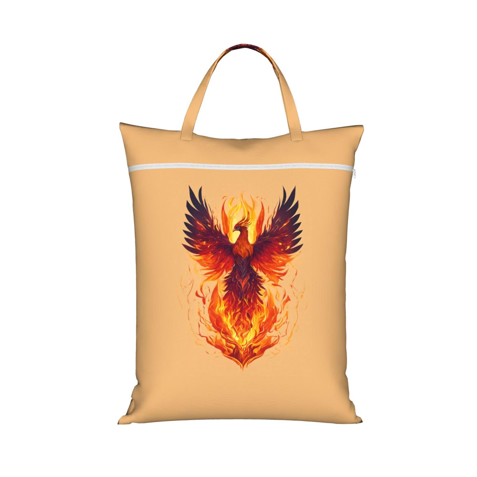Pphgut 1 Pc Phoenix Print Travel Laundry Bag Portable Dirt Clothes Bags Daily Hiking Camping Vacation