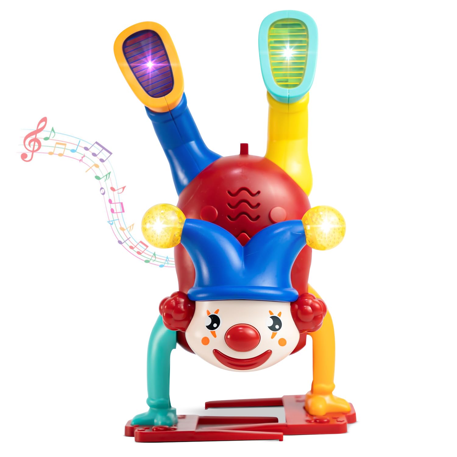 Baby & Toddler Toys 3D Dancing Jocker Toys with LED Lights And Musical Fun small kids Sensory Toys 1+ Year old Boys and Girls - Multicolour